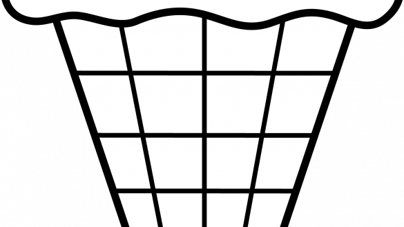 Competitive Coloring Clip Art Colorable Ice Cream Line - Black And White Icecream (585x329)