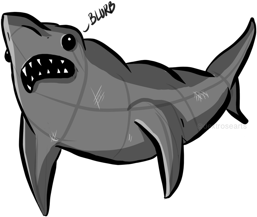 Shark Anatomy Study B/w By Dextroseart - Cartoon (1000x799)