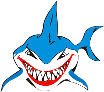 Cute Cartoon Blue Shark With Pu - Cute Cartoon Blue Shark With Pu (415x415)