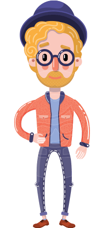 Young Vector Blonde Man Flat Cartoon Character - Cartoon (418x464)