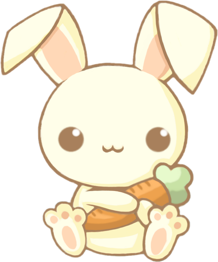 Cute Bunny Rabbit Carrot - Easy Cartoon Rabbit Cute (739x886)