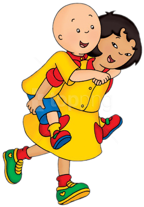 Free Png Download Caillou On Sarah's Back Clipart Png - Caillou Sarah (480x690)
