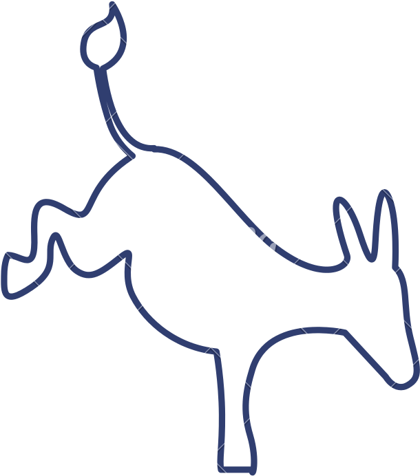 Silhouette With Donkey Kick Behind - Donkey Cartoon Drawing Kicking (800x800)