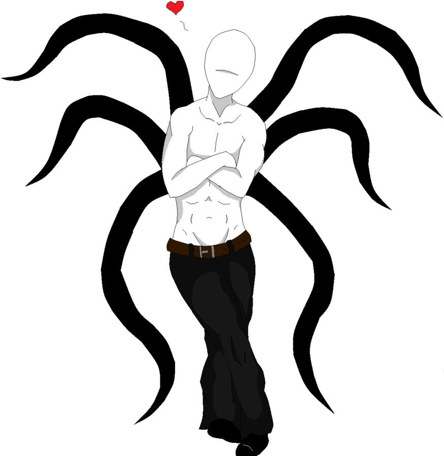 Slenderman Clipart Dragoart - Chibi Slenderman (900x1008)