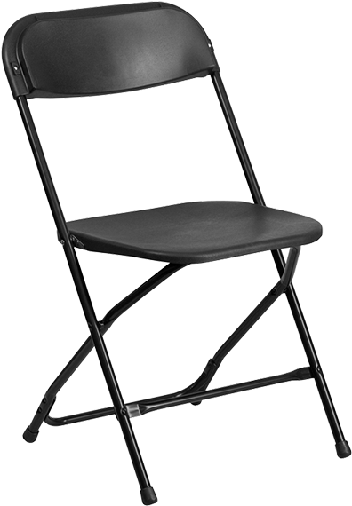 Black - Black Poly Folding Chair (960x640)