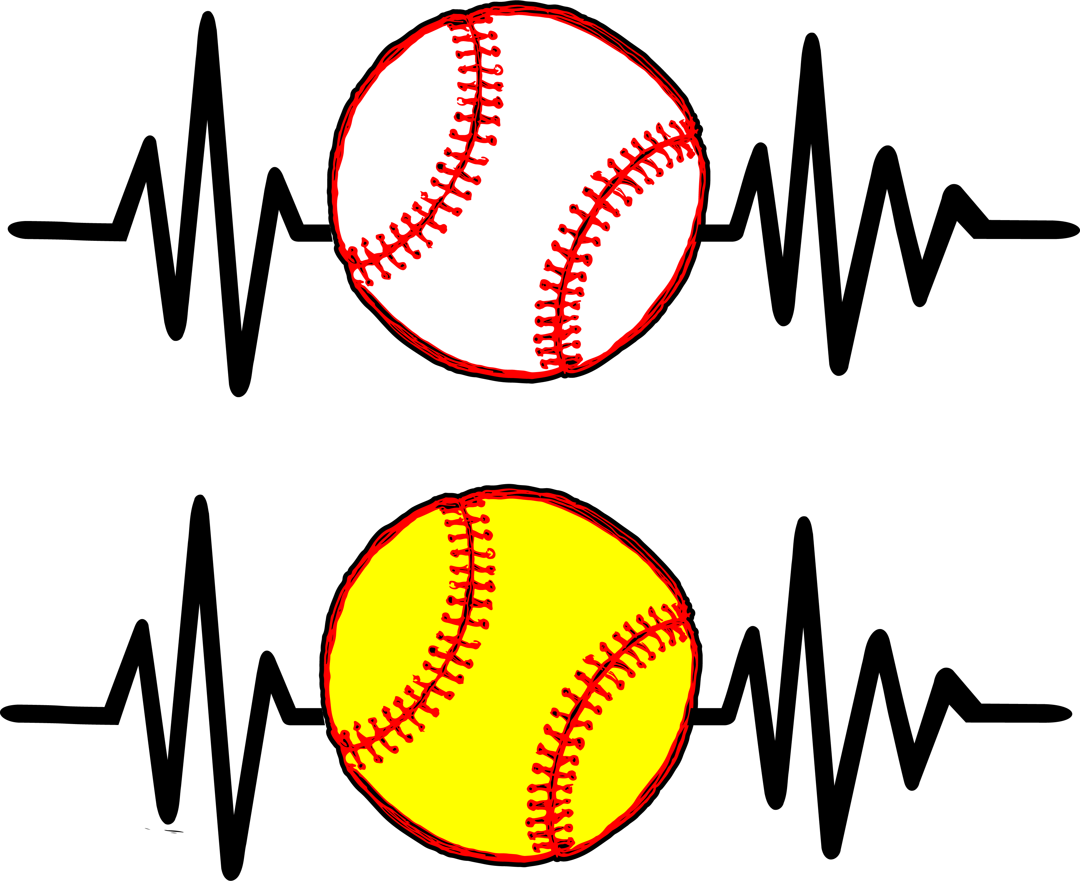 Baseball Softball Printed Transfers 2018 Sew Down South - Deer Heartbeat (3488x2846)
