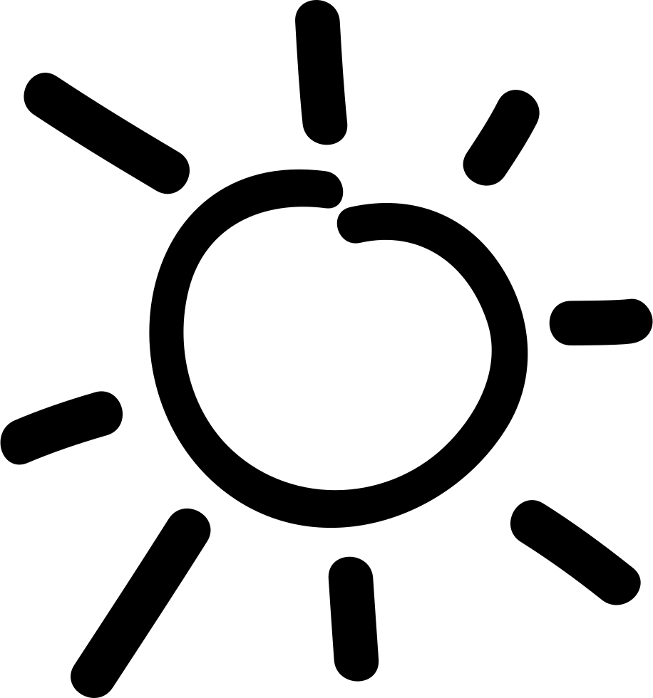 Clipart Hand Drawn Sun Outline - White Hand Drawn Sun (916x980)