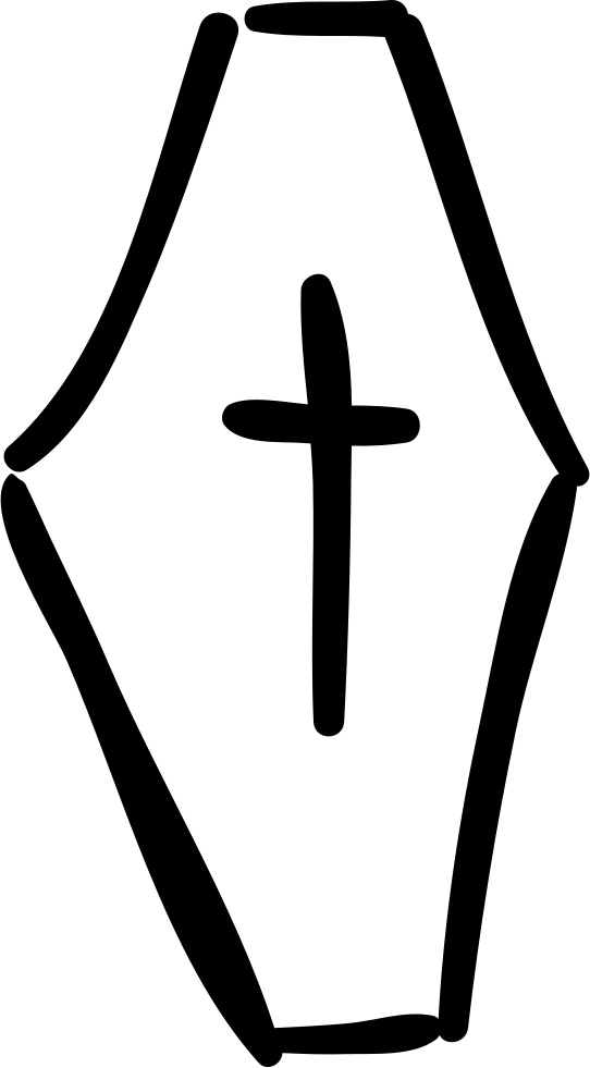 Coffin Shape With A Svg Png Icon - Drawing Coffin (542x981)