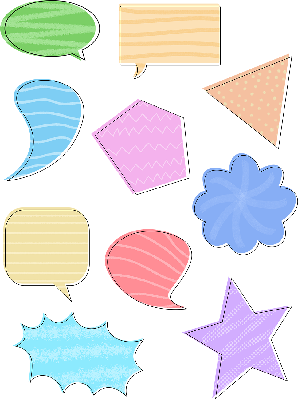 Geometry Dialog Flat Hand Drawn Color Png And Psd - Geometry Dialog Flat Hand Drawn Color Png And Psd (1024x1369)