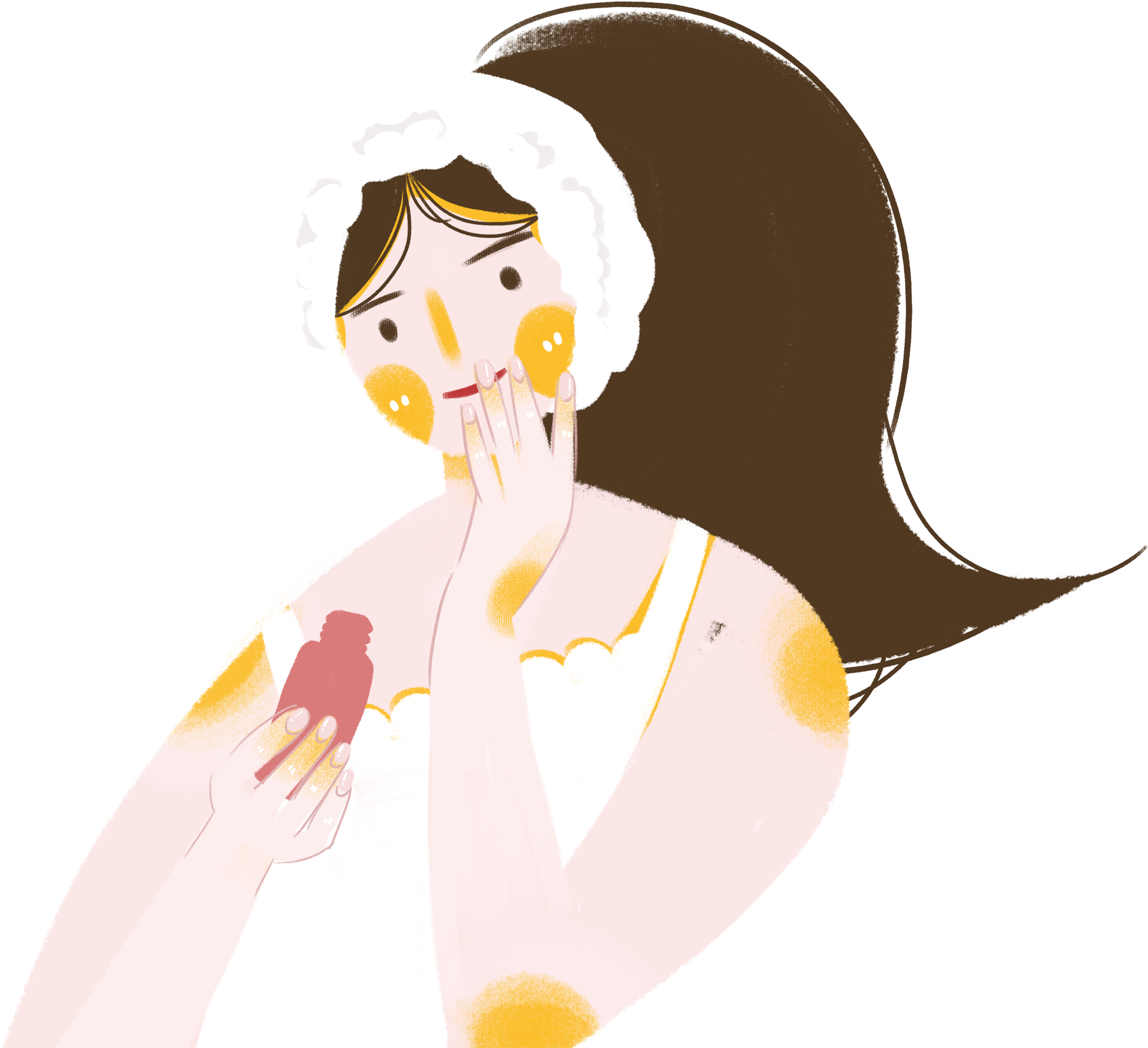 Skin Care Cartoon Hand Drawing Vector For Girls - Illustration (2000x2000)