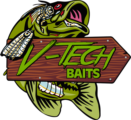 V-tech Logo Redo - Largemouth Bass Jumping (543x500)