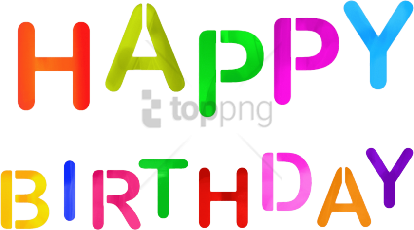 Free Png Download Colorful Happy Birthday Image - Happy Birthday Text Colorful (850x473)