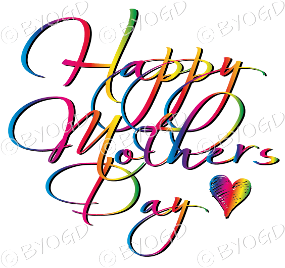 Mother S Day Script - Happy Mothers Day Rainbow (600x600)