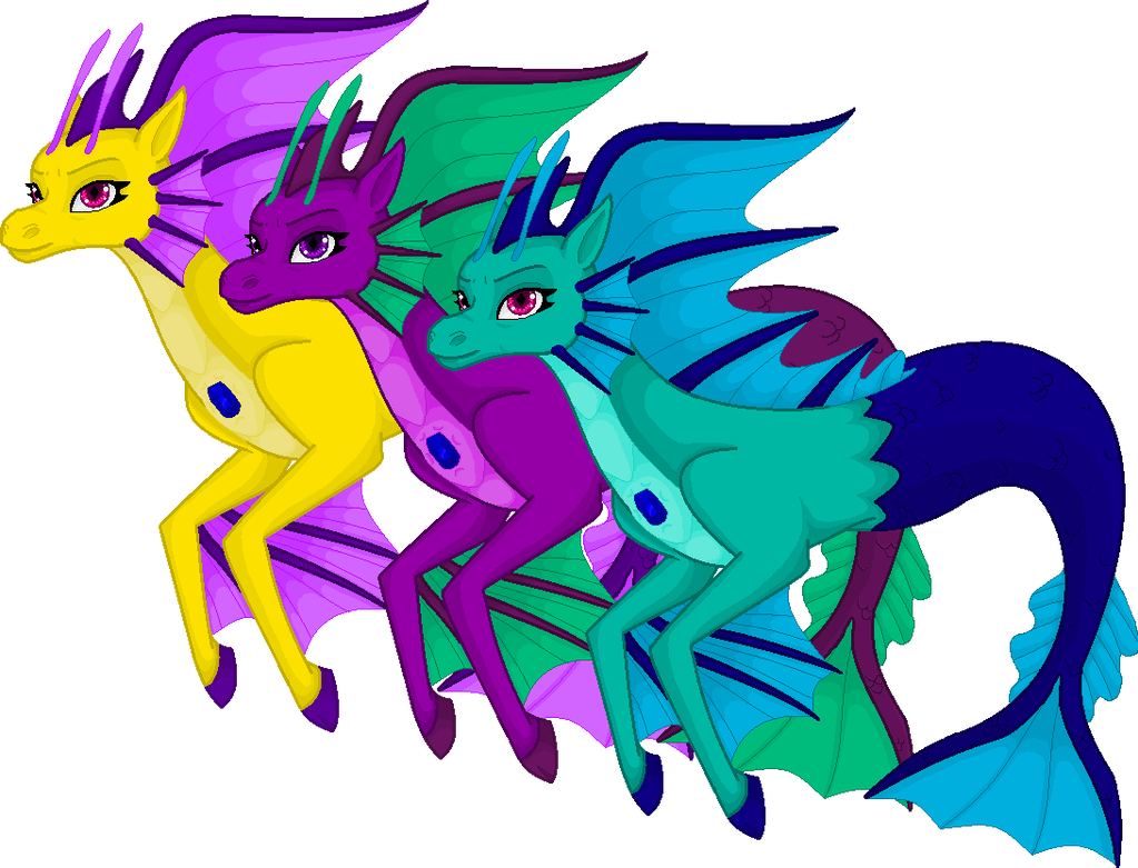 The Reformed Dazzlings As Sirens By Lunarflarestudios - Cartoon (1023x781)
