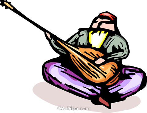 Turkish Man Playing A Large Mandolin Royalty Free Vector - Turkish Man Playing A Large Mandolin Royalty Free Vector (480x369)