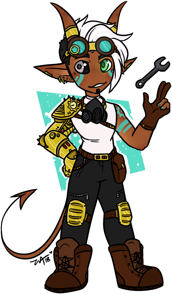 Steampunk Demon [closed] By Xxwolfartxx - Cartoon (699x1143)