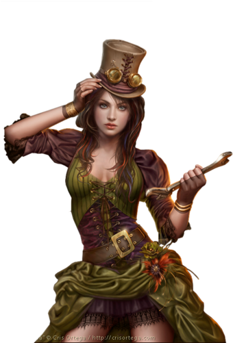 Costume Clipart Woman Painting Steampunk - Cris Ortega Tubes (358x500)