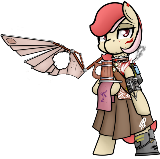 Ppdraw, Mechanical Wing, Oc, Oc Only, Safe, Solo, Steampunk - Cartoon (665x600)