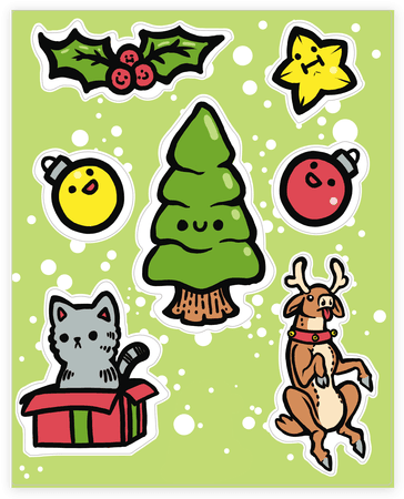 Cute Christmas Friends Sticker - Christmas Cute Sticker (484x484)