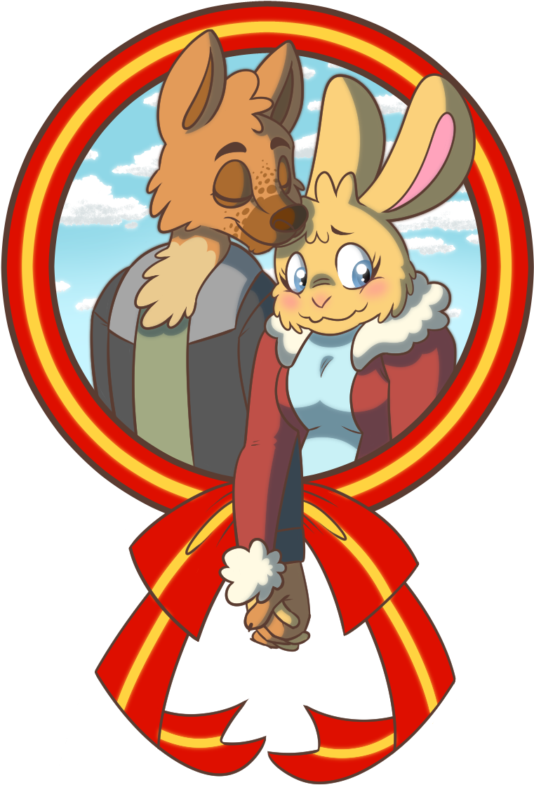 A Late Christmas Commission I Did For Two Friends Of - Cartoon (800x1150)