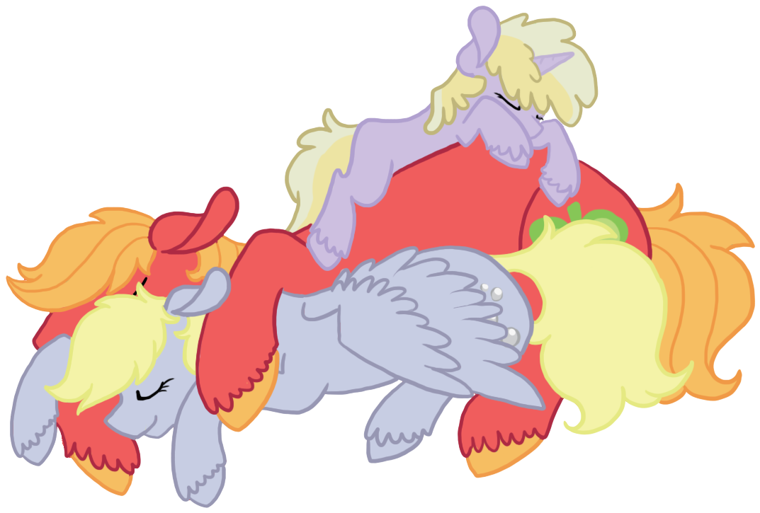 Fudge-butts, Big Macintosh, Derpy Hooves, Derpymac, - Cartoon (1169x782)