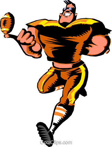 Cartoon Of An Athlete Clipart - Cartoon Football Player (367x480)