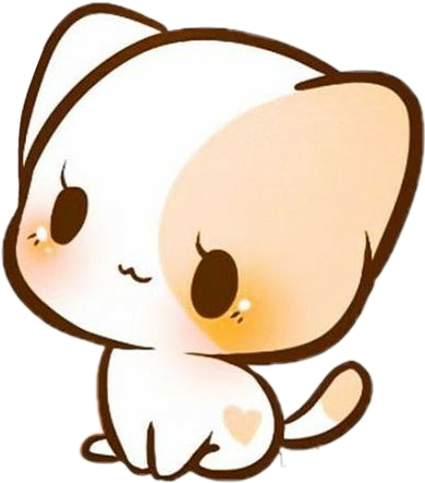 Kawaii Cat Gato Gatito Animals Lindo Cute Png Transparent - Cartoon Kawaii Chibi Animals (390x443)