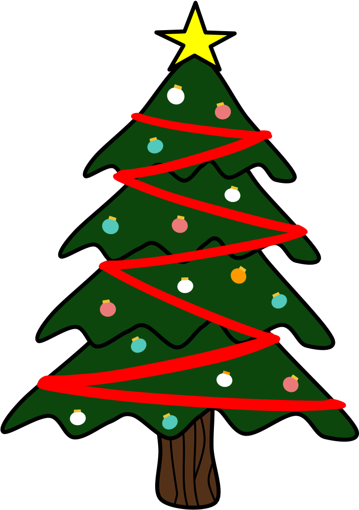 Christmas Tree, Red Garland - Christmas Tree (816x1056)