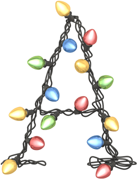 Colorgarland Font Letter A - Christmas Tree (595x595)