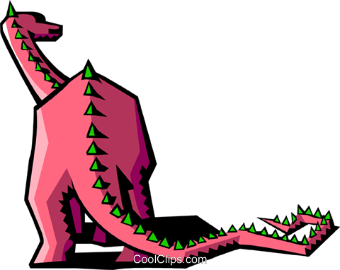 Stylized Dinosaur Royalty Free Vector Clip Art Illustration - Stylized Dinosaur Royalty Free Vector Clip Art Illustration (480x382)