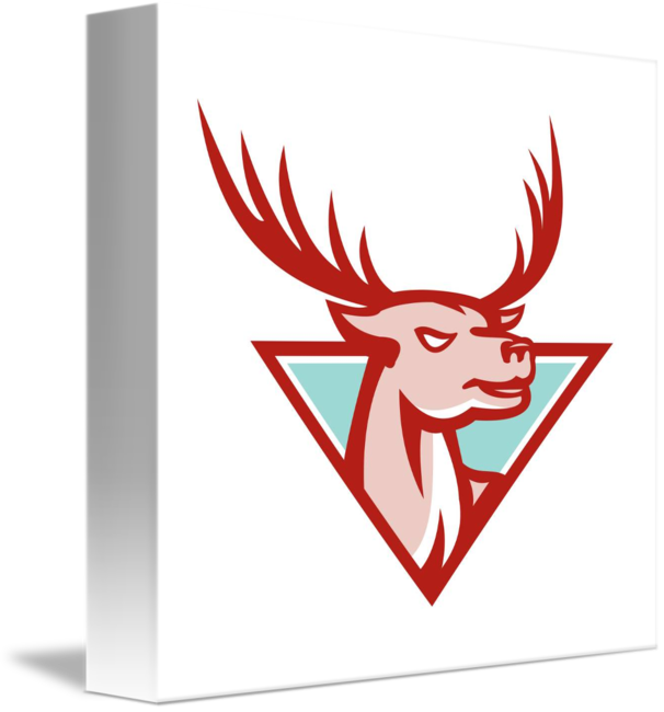 Deer Stag Buck Head Woodcut By Aloysius Patrimonio - Emblem (606x650)