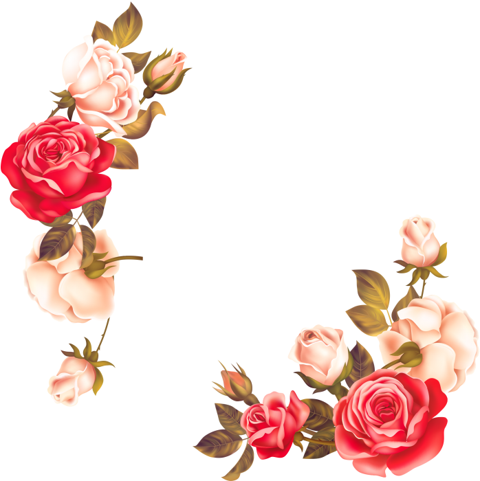 Rose Flower Border Png (715x715)
