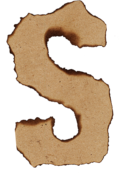 Letter S Of The Burned Paper Font - Number (525x781)
