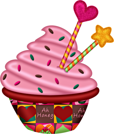B *✿* Candy Girl Cupcake Png, Cupcake Cakes, Cupcake - Cupcakes And Candies Clipart Png (397x467)