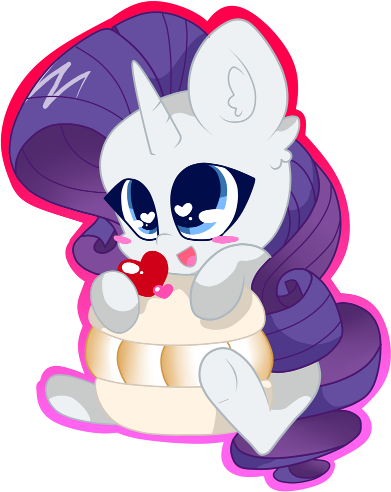 Kittyrosie, Chibi, Female, Food, Heart Eyes, Macaron, - Cartoon (868x1024)