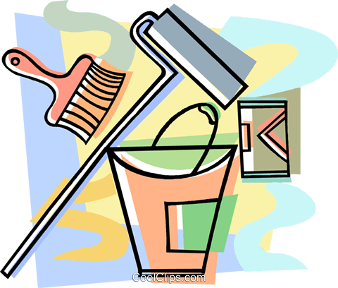 Paint, Paint Brushes Royalty Free Vector Clip Art Illustration - Mutirão Da Limpeza Desenho (480x408)