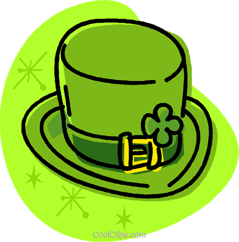 St Patrick's Day Top Hat Royalty Free Vector Clip Art - St Patrick's Day Top Hat Royalty Free Vector Clip Art (473x480)