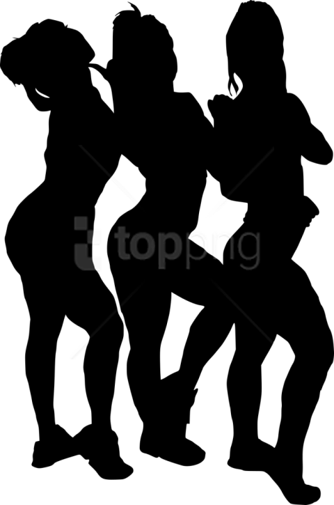 Free Png Girl Group Hoto Posing Silhouette Png - Girls Silhouette Free Png (480x725)