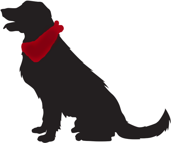 Silhouette Golden Retriever Clipart , Png Download - Sitting Golden Retriever Silhouette (587x490)