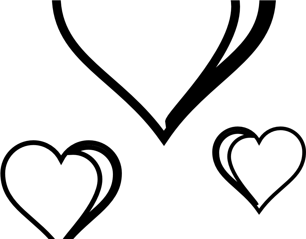 Download Heart Clipart Black And White - Valentine's Day Hearts Clipart Black And White (999x768)