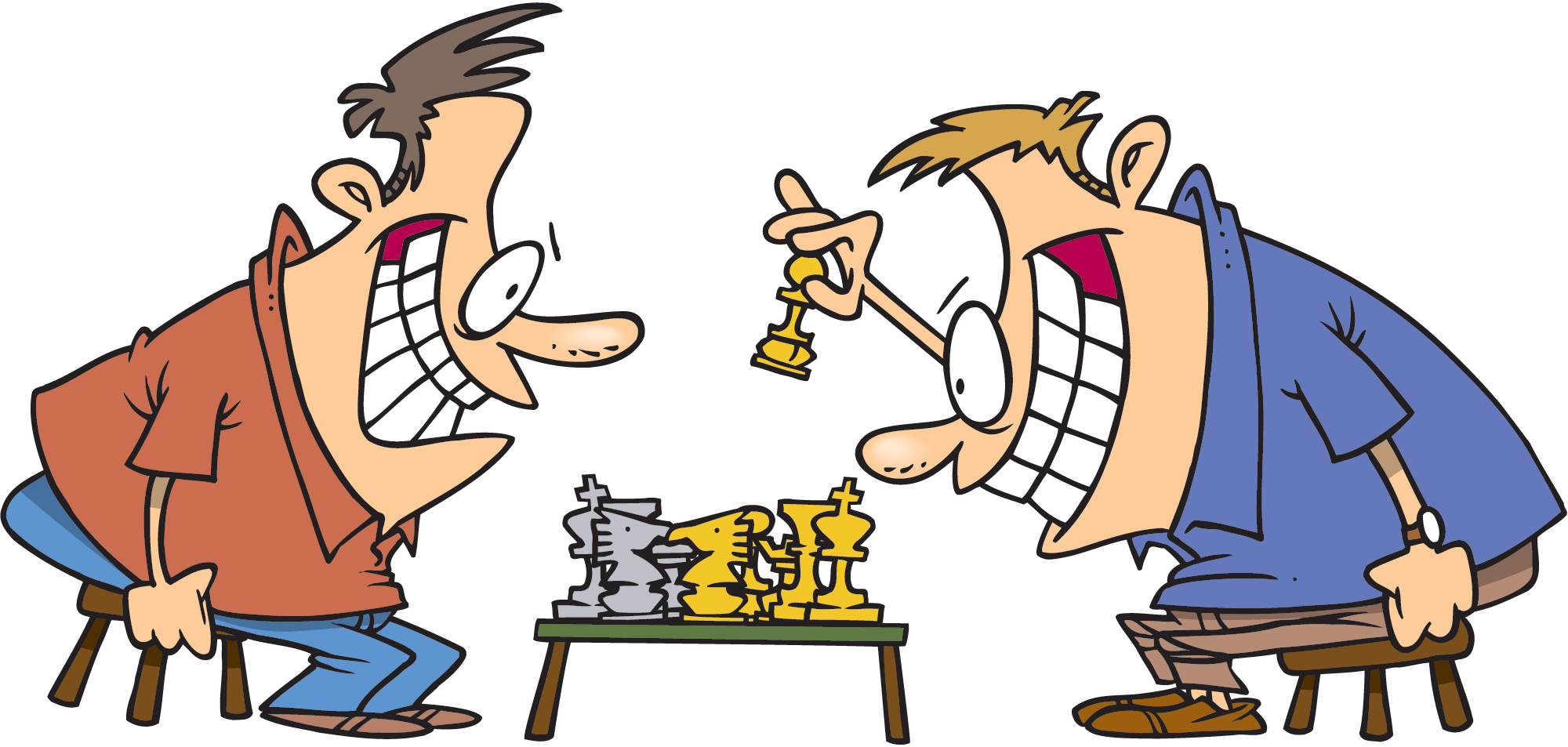 Never Let Them See You Sweat Clip Art - Guy Playing Chess Cartoon (2000x953)