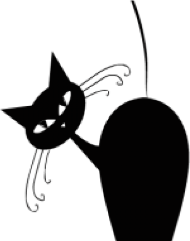 Black Cat Clipart Curious Cat - Black Cat Silhouette (640x480)