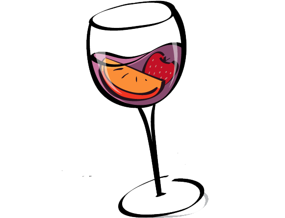 Kaia Writes Sangriawatermarkpng - Wine Glass (634x521)