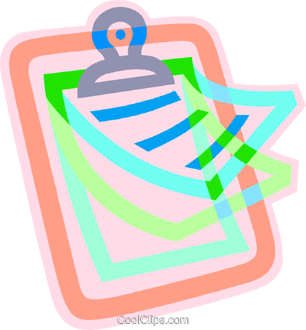 Clipboard And Papers Royalty Free Vector Clip Art Illustration - Clipboard And Papers Royalty Free Vector Clip Art Illustration (445x480)