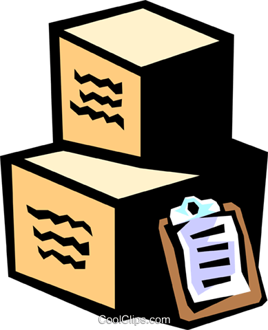 Clipboard With Shipping Cases Royalty Free Vector Clip - Raw Material (389x480)