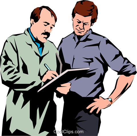 Men With A Clipboard Royalty Free Vector Clip Art Illustration - Cost (480x475)