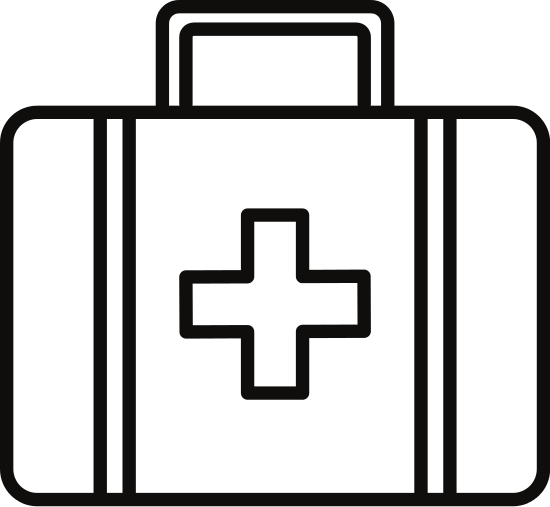 First Aid Kit Outline - Outline Images Of Kit (550x507)