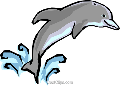 Dolphins Royalty Free Vector Clip Art Illustration - Tri Delta Dolphin (480x345)