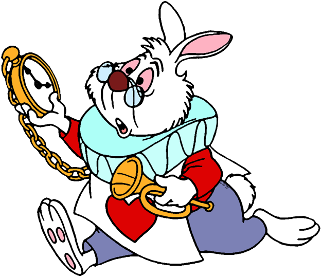 See Clipart White Rabbit's - White Rabbit Alice Running (626x539)