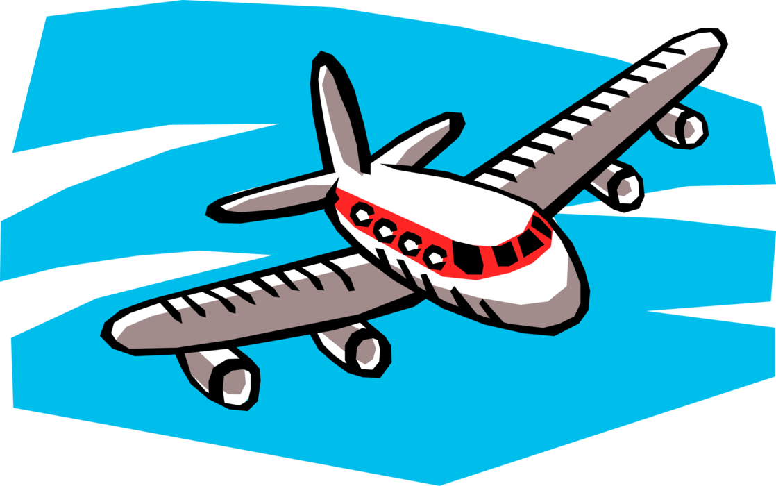Aircraft In Flight Vector Image Illustration Of Ⓒ - Cartoon Of A Plane (1118x700)